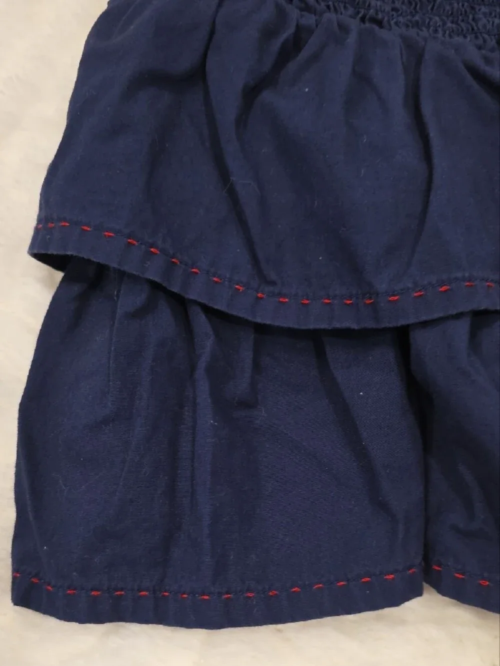 Gymboree Navy Dress with Red Cherry Embroidery